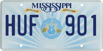 MS license plate HUF901