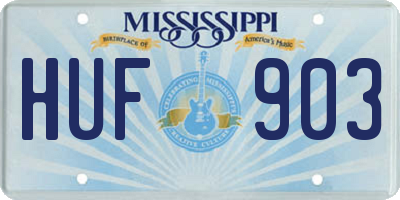 MS license plate HUF903