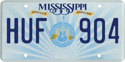 MS license plate HUF904