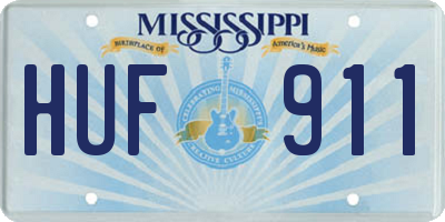 MS license plate HUF911