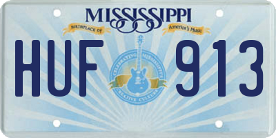 MS license plate HUF913