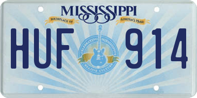 MS license plate HUF914
