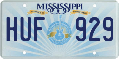 MS license plate HUF929
