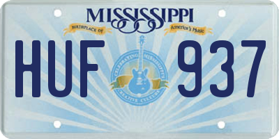 MS license plate HUF937