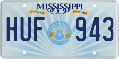MS license plate HUF943