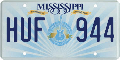 MS license plate HUF944