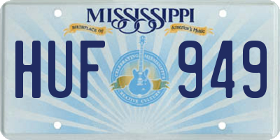 MS license plate HUF949