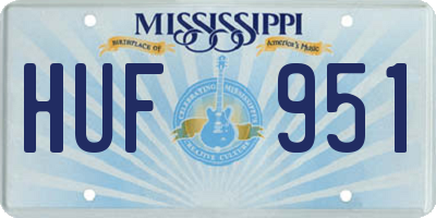 MS license plate HUF951