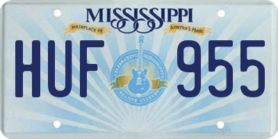 MS license plate HUF955