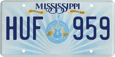 MS license plate HUF959