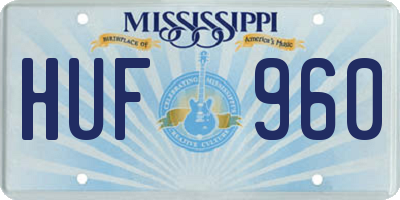 MS license plate HUF960