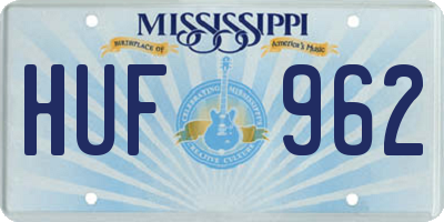 MS license plate HUF962