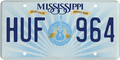 MS license plate HUF964