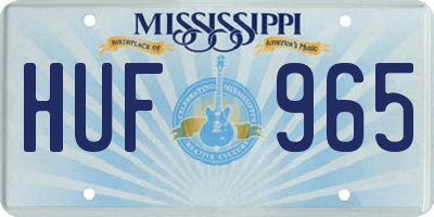 MS license plate HUF965