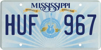 MS license plate HUF967