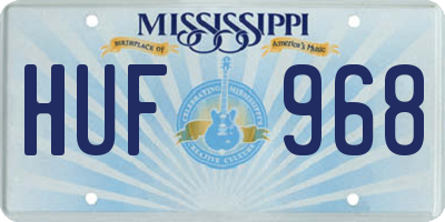MS license plate HUF968