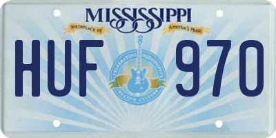 MS license plate HUF970