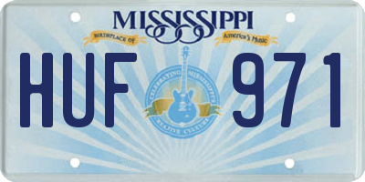 MS license plate HUF971