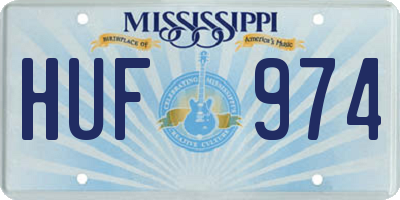 MS license plate HUF974