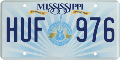 MS license plate HUF976