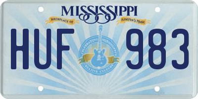 MS license plate HUF983