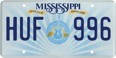 MS license plate HUF996
