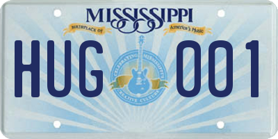 MS license plate HUG001
