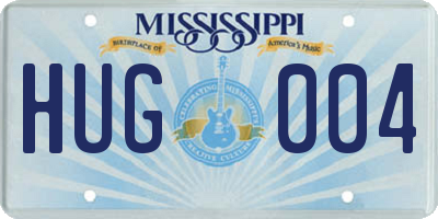 MS license plate HUG004
