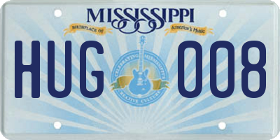 MS license plate HUG008