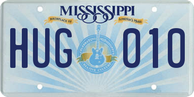 MS license plate HUG010