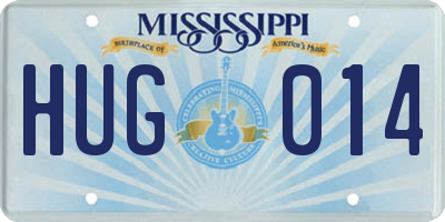 MS license plate HUG014