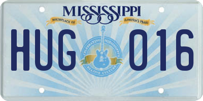 MS license plate HUG016