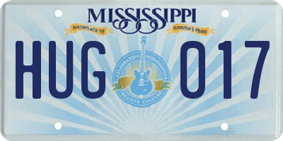 MS license plate HUG017