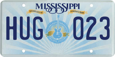 MS license plate HUG023