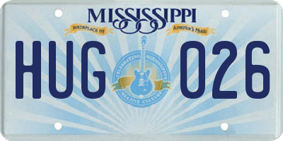 MS license plate HUG026
