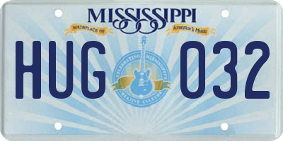 MS license plate HUG032