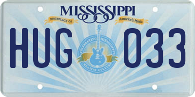 MS license plate HUG033
