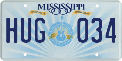 MS license plate HUG034
