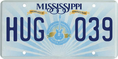 MS license plate HUG039