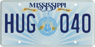 MS license plate HUG040