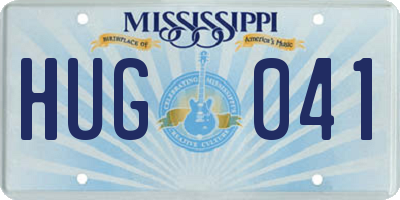 MS license plate HUG041