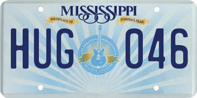 MS license plate HUG046