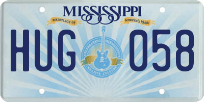 MS license plate HUG058