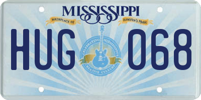 MS license plate HUG068