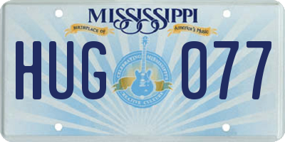 MS license plate HUG077
