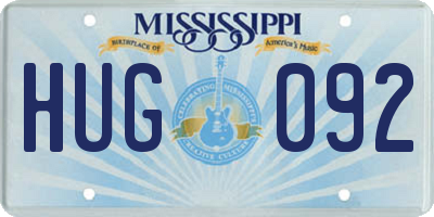 MS license plate HUG092