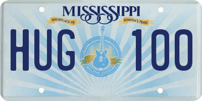 MS license plate HUG100