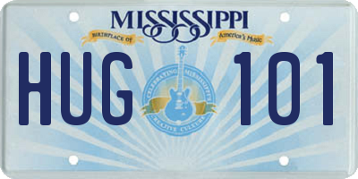 MS license plate HUG101