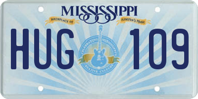MS license plate HUG109