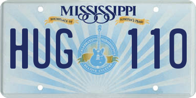 MS license plate HUG110